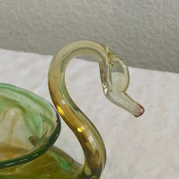 Vintage green Yellow swan candy dish - Picture 5 of 6
